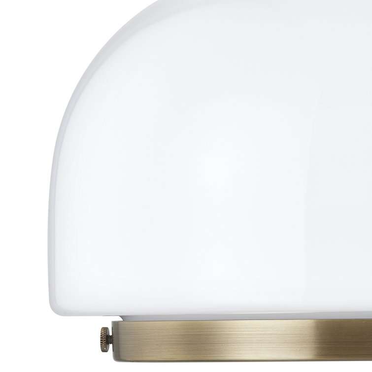 Patina Brass and Opal Glass Dome Wall Sconce