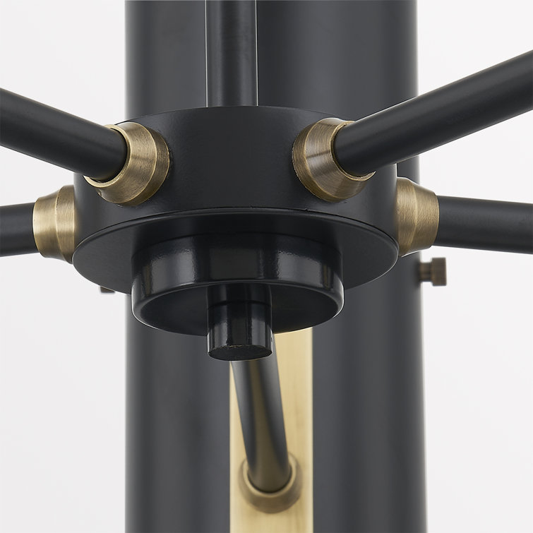 Mikka 10-Light Patina Brass and Black Drum Chandelier