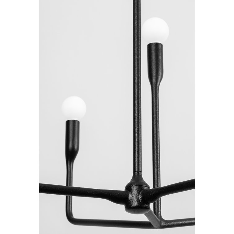 Norman 9-Light Forged Iron Steel Chandelier