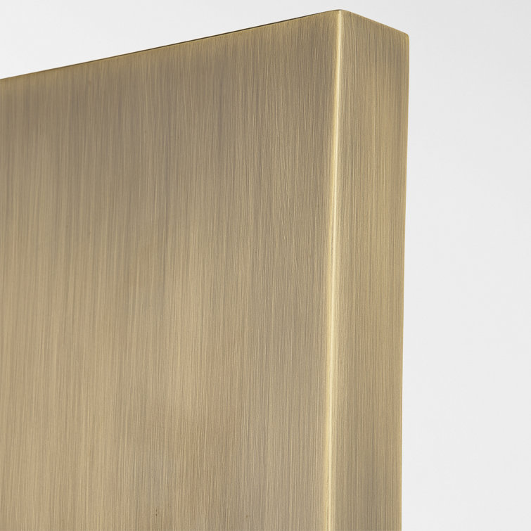 Patina Brass Rectangular LED Wall Sconce with Clear Glass Shade