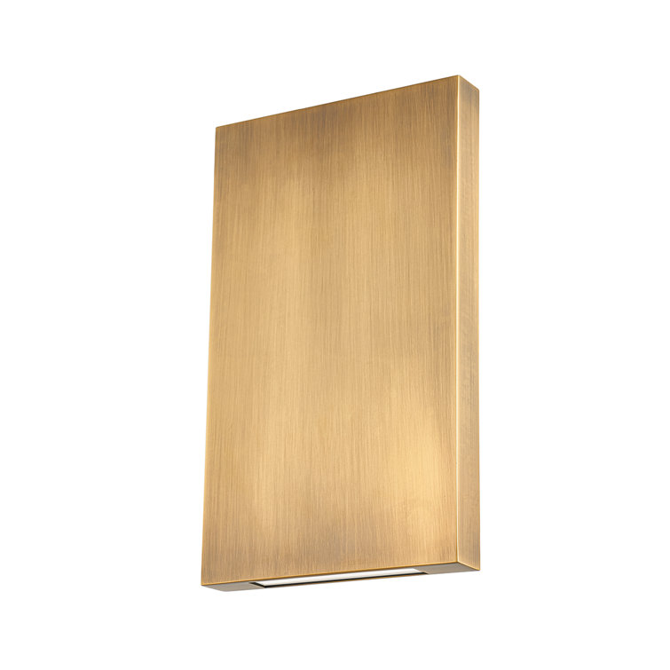 Patina Brass Modern Rectangular LED Wall Sconce