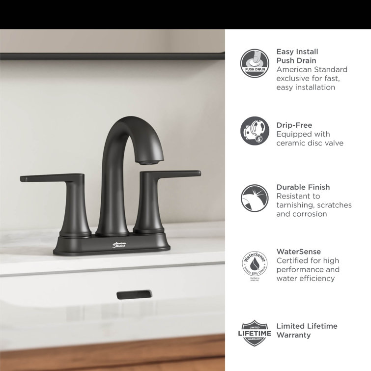 Brushed Nickel 2-Handle Centerset Bathroom Faucet with Drain