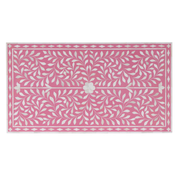 Vivienne Opalescent Bone Inlay 2-Drawer Accent Chest in Soft Pink