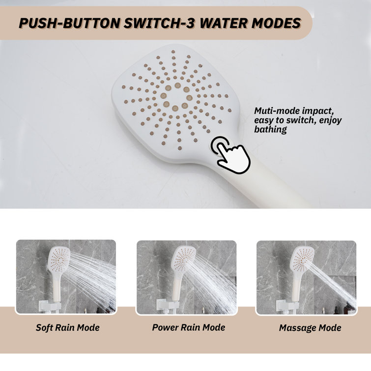 Matte White Dual Head Ceiling Mounted Rainfall Shower System
