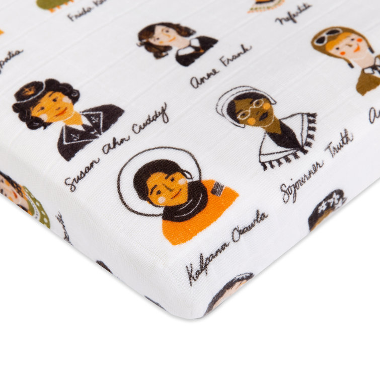 Women in History Organic Cotton Muslin Crib Sheet