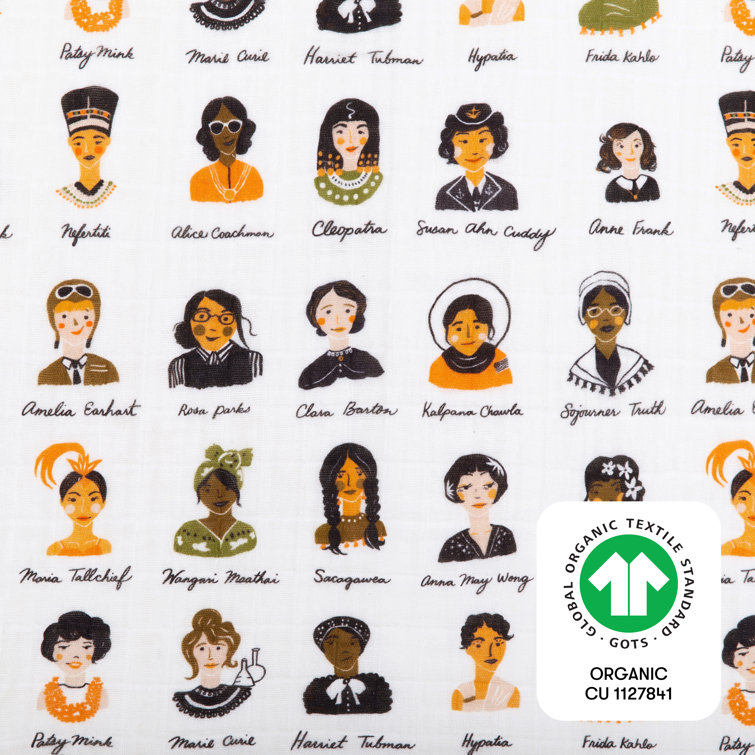Women in History Organic Cotton Muslin Crib Sheet