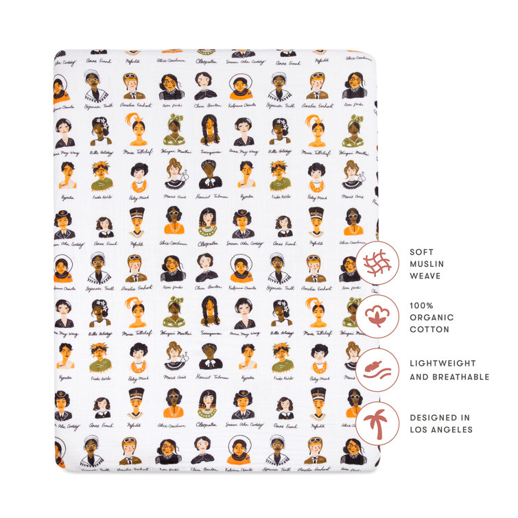 Women in History Organic Cotton Muslin Crib Sheet