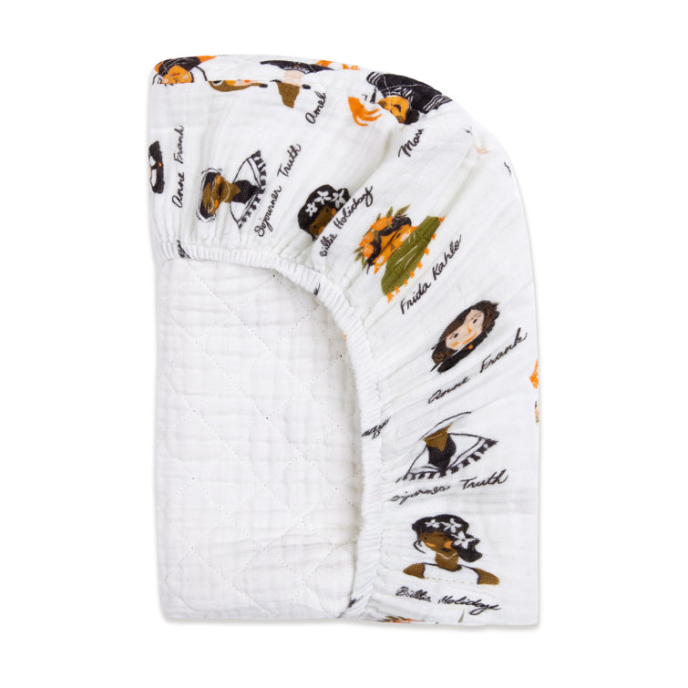 White Quilted Organic Cotton Women in History Changing Pad Cover