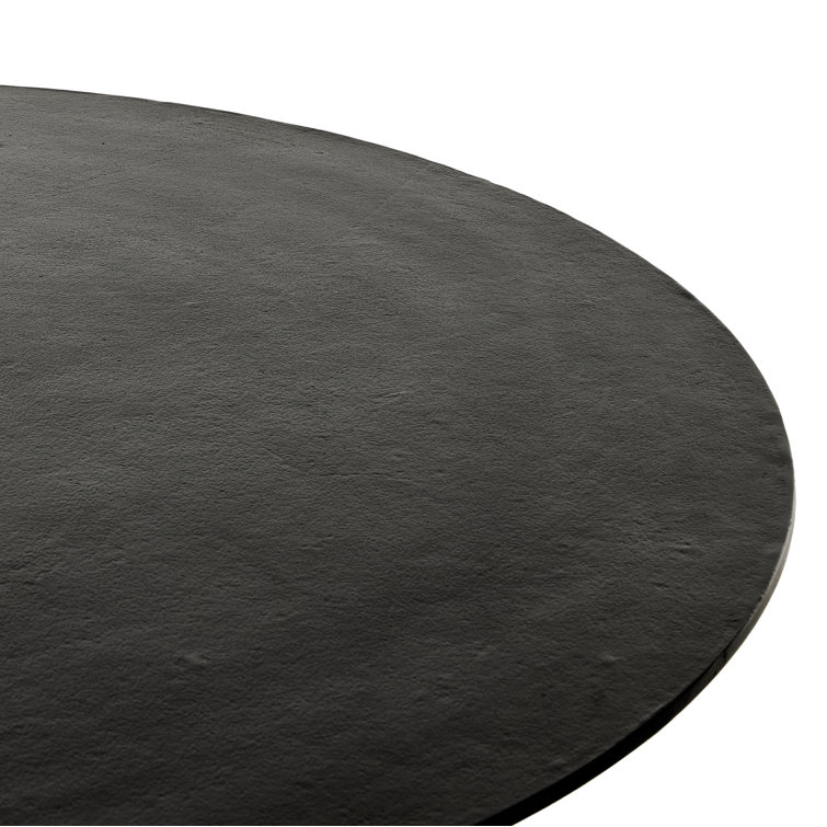 Black Round Pedestal Dining Table for Four