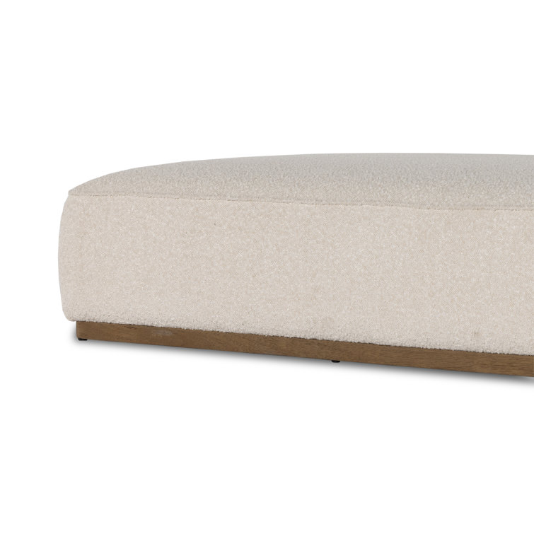 Knoll Natural Boucle Upholstered Rectangle Ottoman