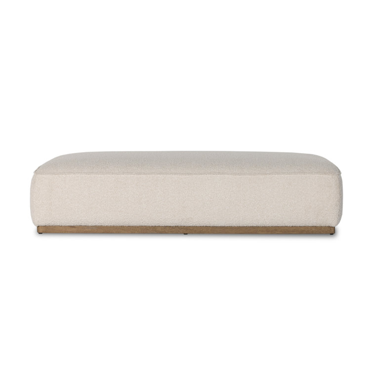 Knoll Natural Boucle Upholstered Rectangle Ottoman