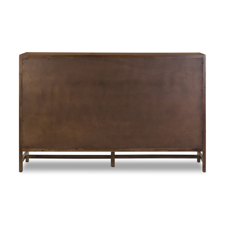 Sullivan Double Walnut Dresser with Brass Hardware