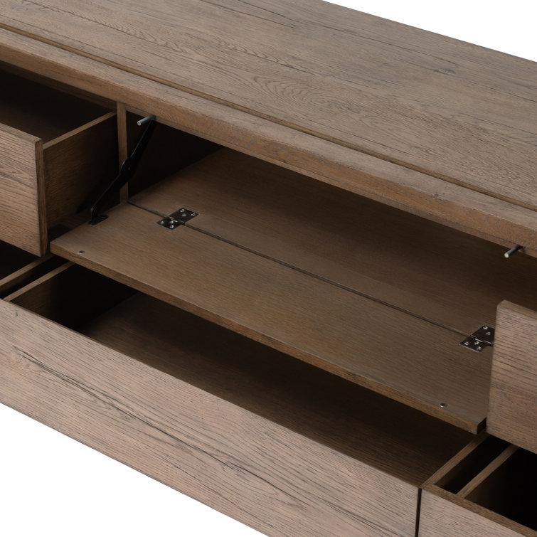 Gray Oak 94" Media Console with Cabinet