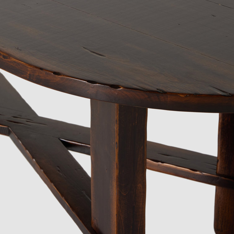 Distressed Walnut Oval Dining Table for Ten