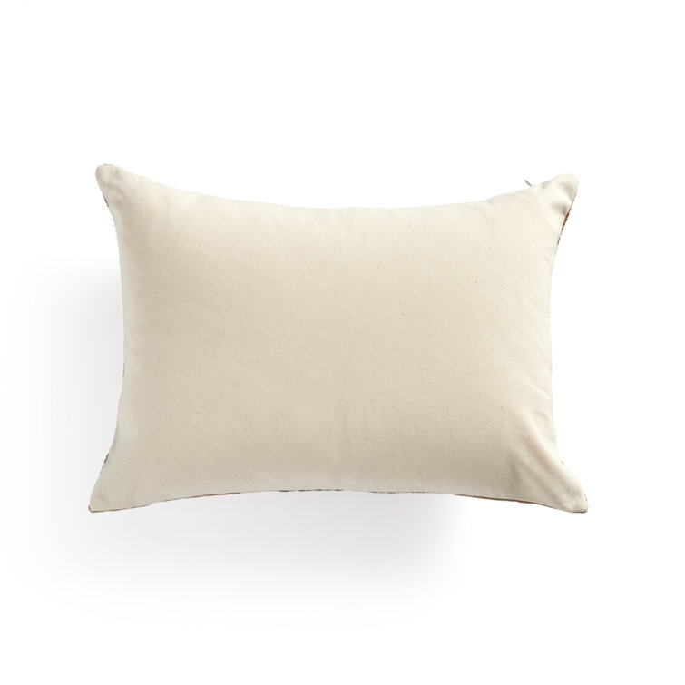 Handwoven Black and Cream Striped Cotton Lumbar Pillow