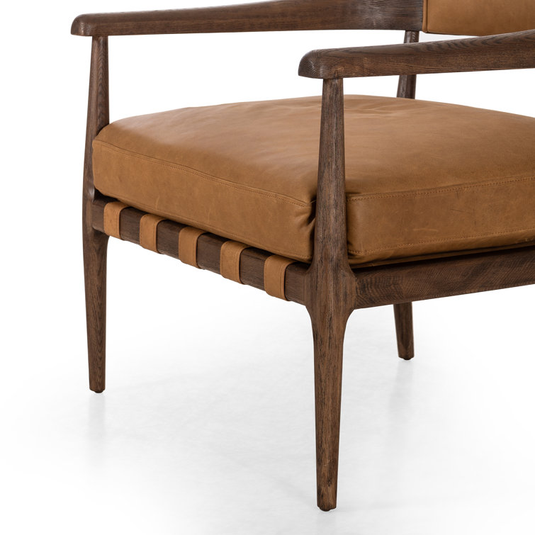 Sustainably Sourced Eucapel Cocoa Leather and Wood Chair