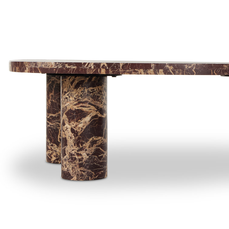 Large Merlot Marble Coffee Table with Storage