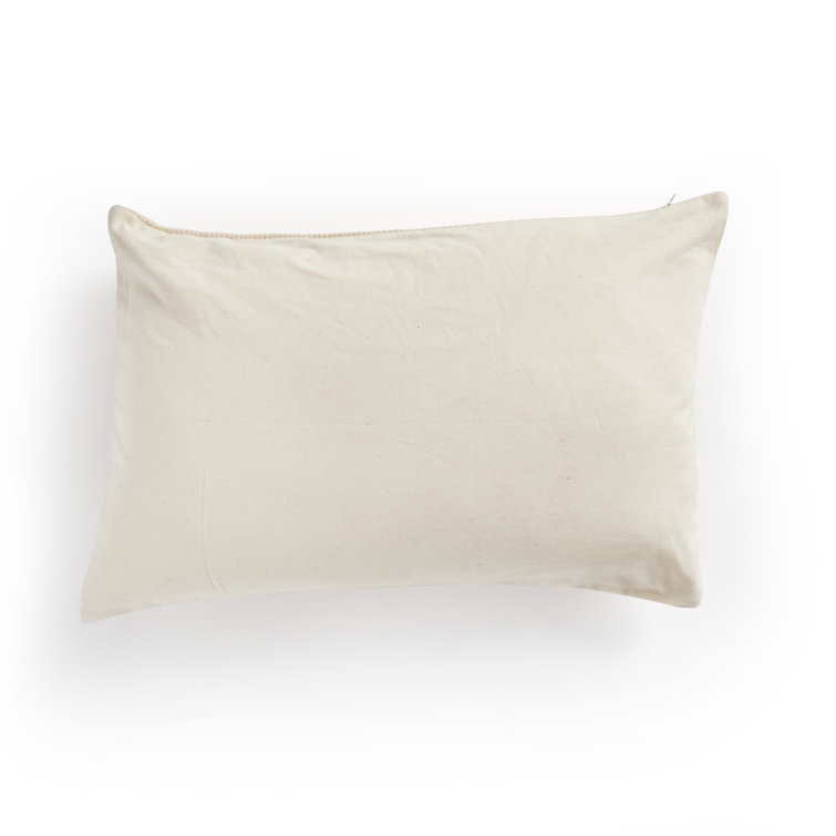 Handwoven Beige and Brown Cotton Lumbar Pillow