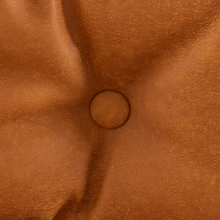 Kennison Cognac Leather Sling Accent Chair