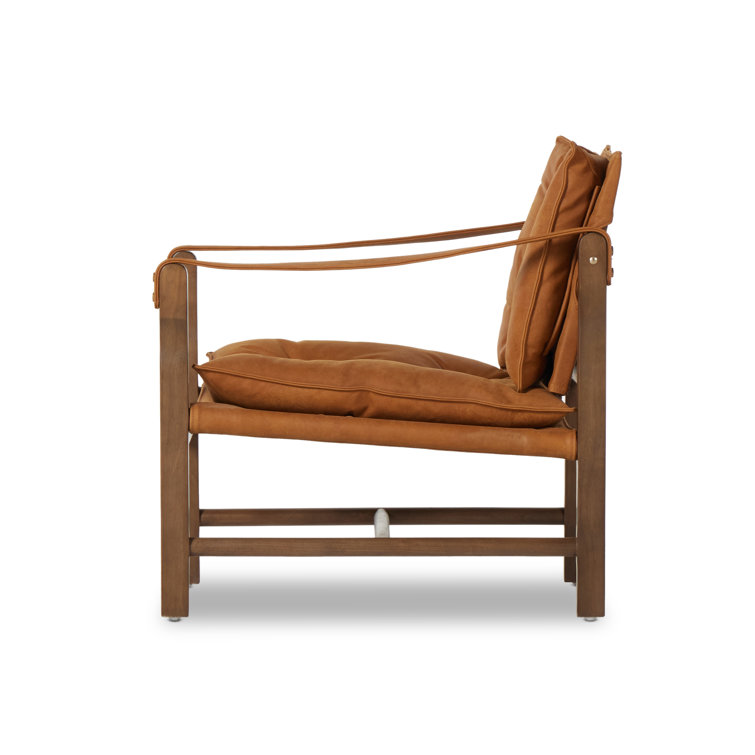 Kennison Cognac Leather Sling Accent Chair