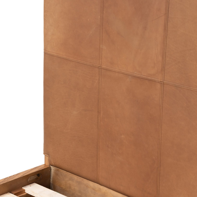 Sunita King Size Heirloom Sienna Leather Upholstered Bed