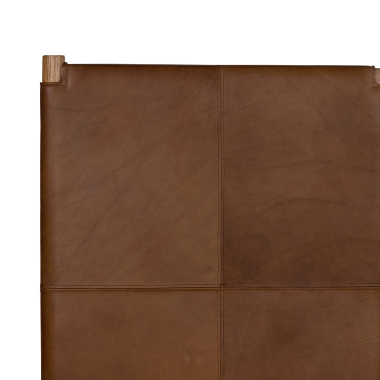 Queen Heirloom Sienna Leather Upholstered Bed with Wood Frame