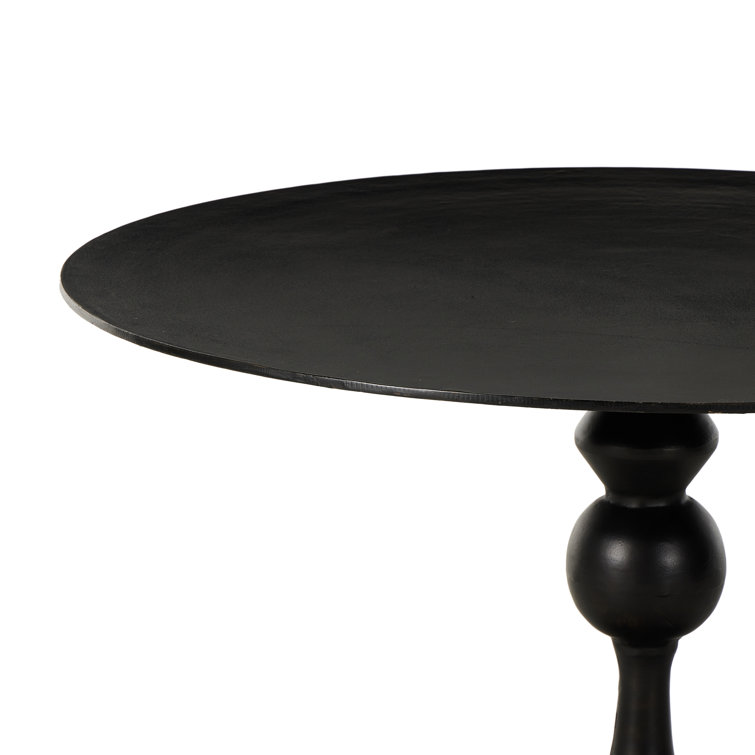 Black Round Pedestal Dining Table for Four