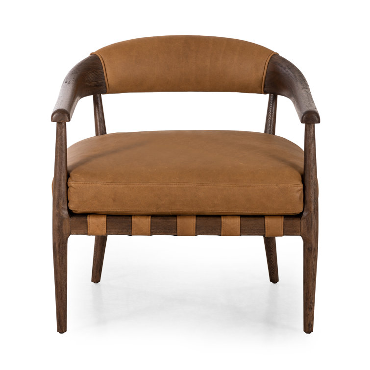 Sustainably Sourced Eucapel Cocoa Leather and Wood Chair