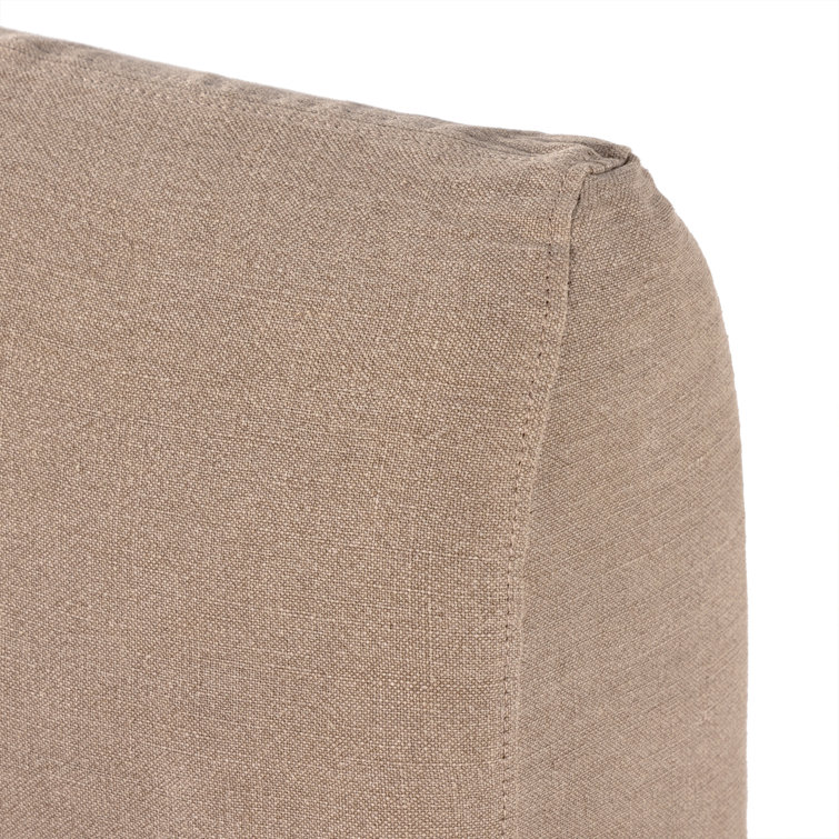 Canvas Linen Upholstered Dining Bench with Slipcover, 82"
