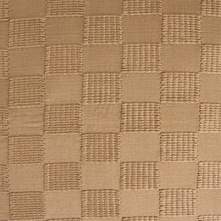Handwoven Khaki Cotton Checkered Reversible Throw Pillow