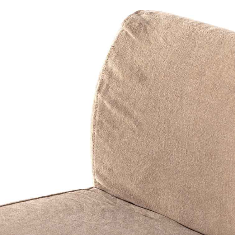 Canvas Linen Upholstered Dining Bench with Slipcover, 82"