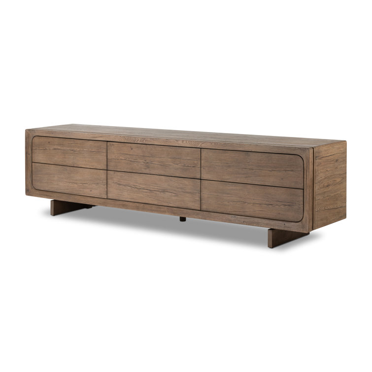 Gray Oak 94" Media Console with Cabinet