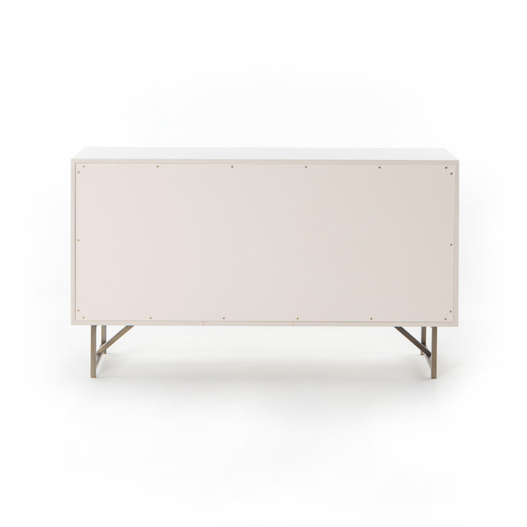 White Mid-Century Modern 7-Drawer Double Dresser