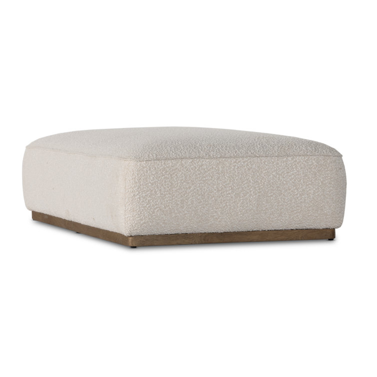 Knoll Natural Boucle Upholstered Rectangle Ottoman