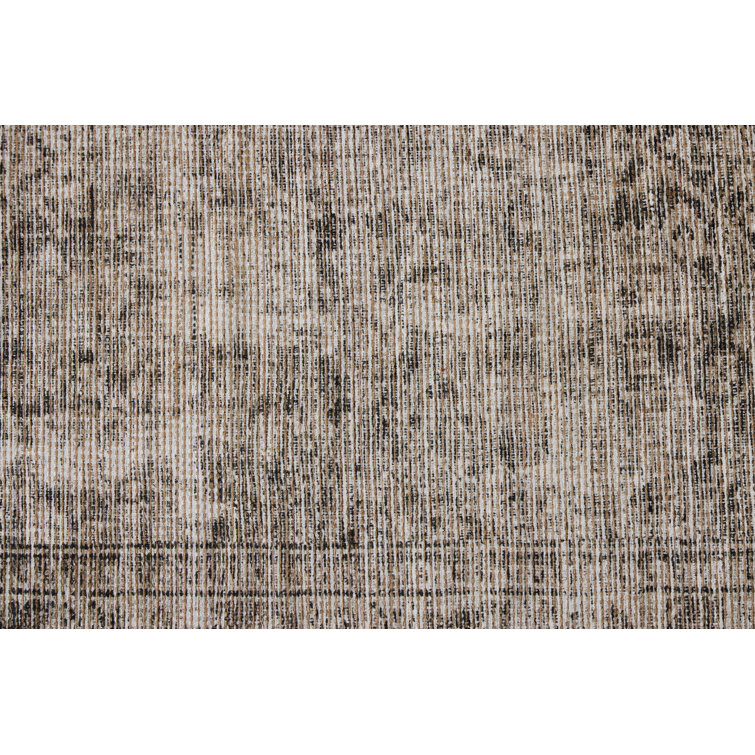 Nala Beige and Brown Geometric Runner Rug