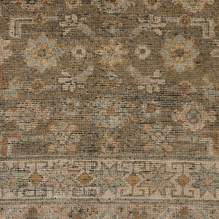 Gray Hand-Knotted Wool Rectangular 10' x 14' Rug