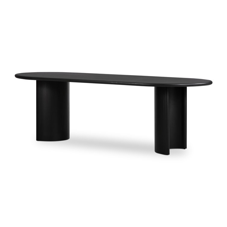 Black Acacia Oval Dining Table for Ten