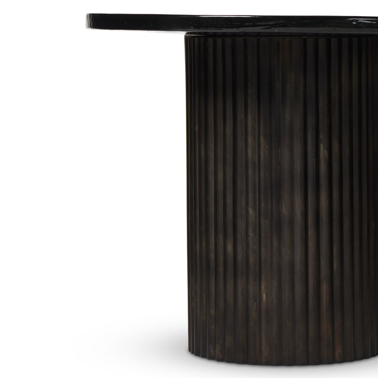 Rustic Brown Round Metal and Glass End Table