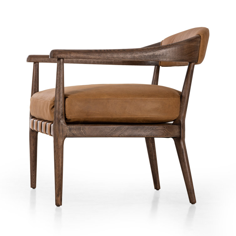 Sustainably Sourced Eucapel Cocoa Leather and Wood Chair