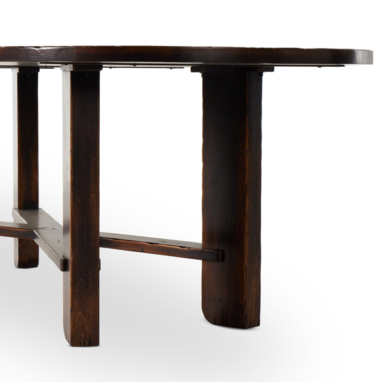 Distressed Walnut Oval Dining Table for Ten