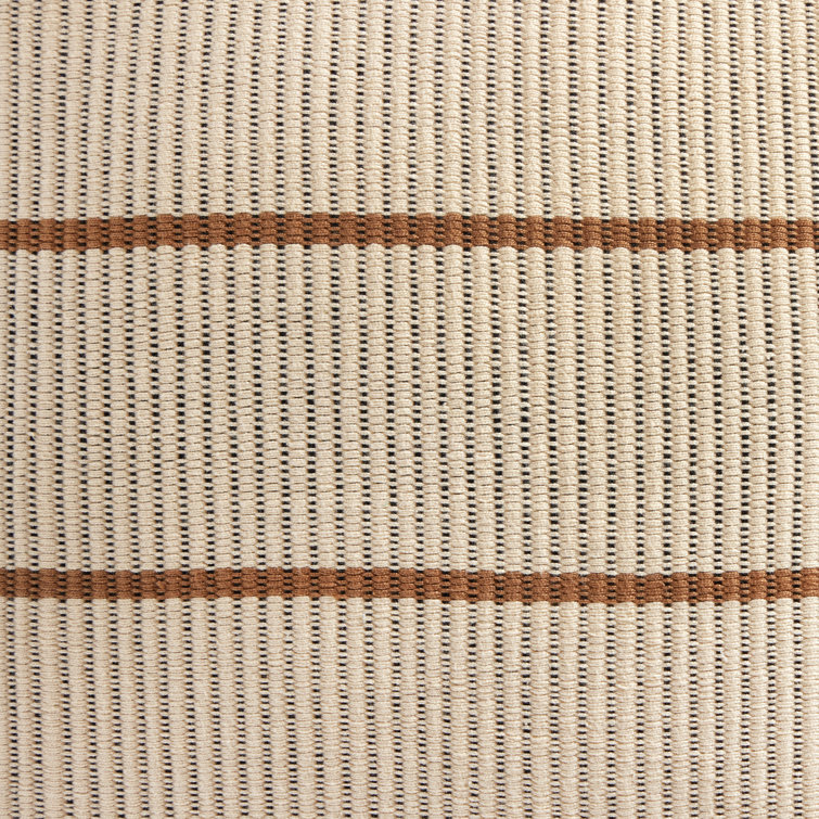 Handwoven Beige and Brown Cotton Square Pillow