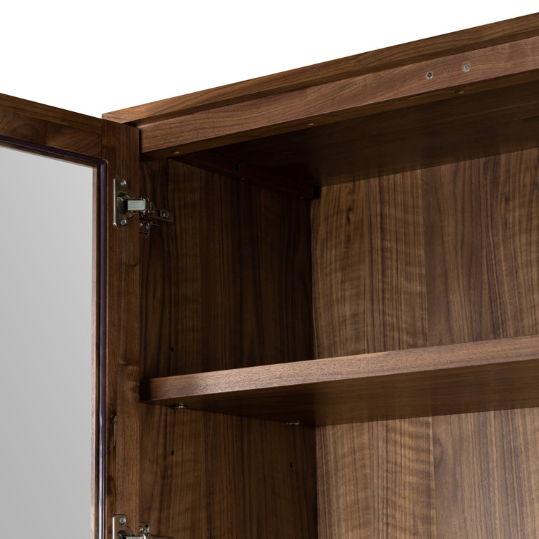 Cameron 88'' Brown Walnut Glass-Paneled Modern Curio Cabinet