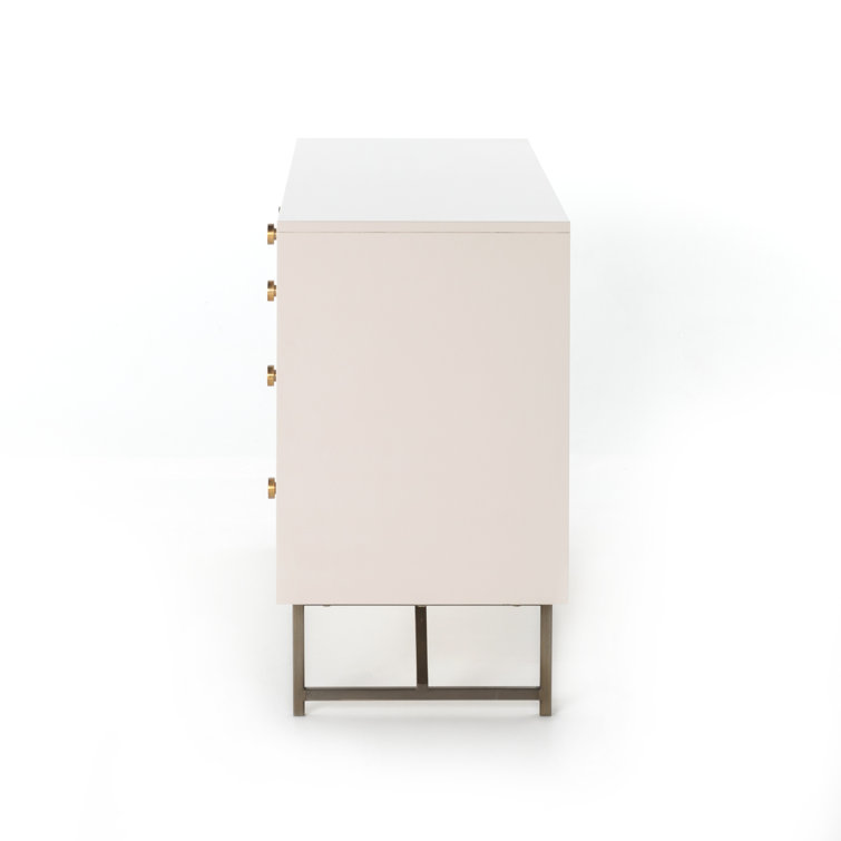 White Mid-Century Modern 7-Drawer Double Dresser