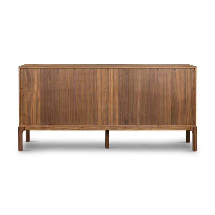 Walnut and Black 6-Drawer Double Dresser