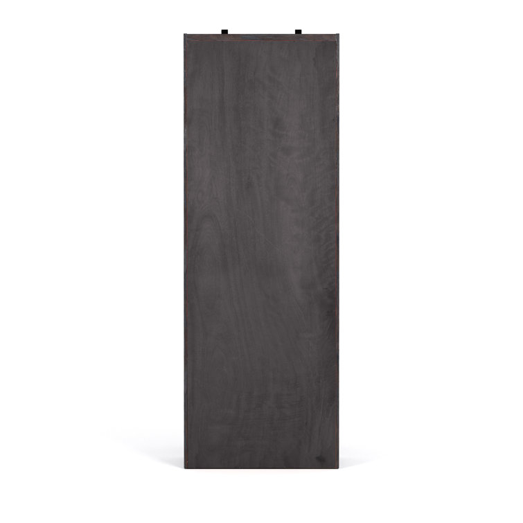 Haiden Dark Charcoal Solid Pine Bookshelf with Ladder