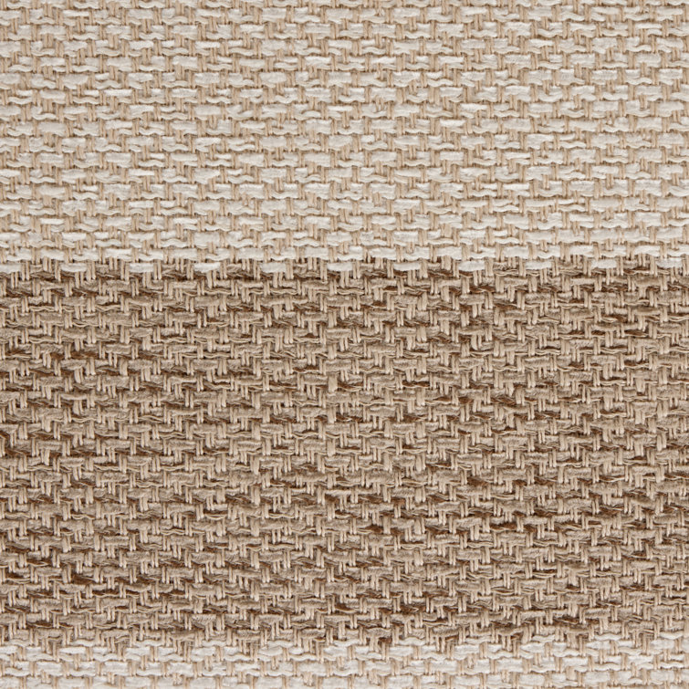 Tarbett Beige and Off-White Striped Square Outdoor Pillow