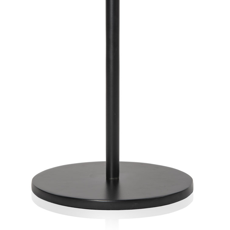 Finbar Black Metal and Glass Round End Table