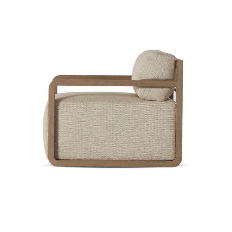 Sand Teak Swivel Lounge Chair with Cushions