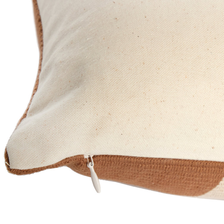 Handwoven Black and Cream Striped Cotton Lumbar Pillow