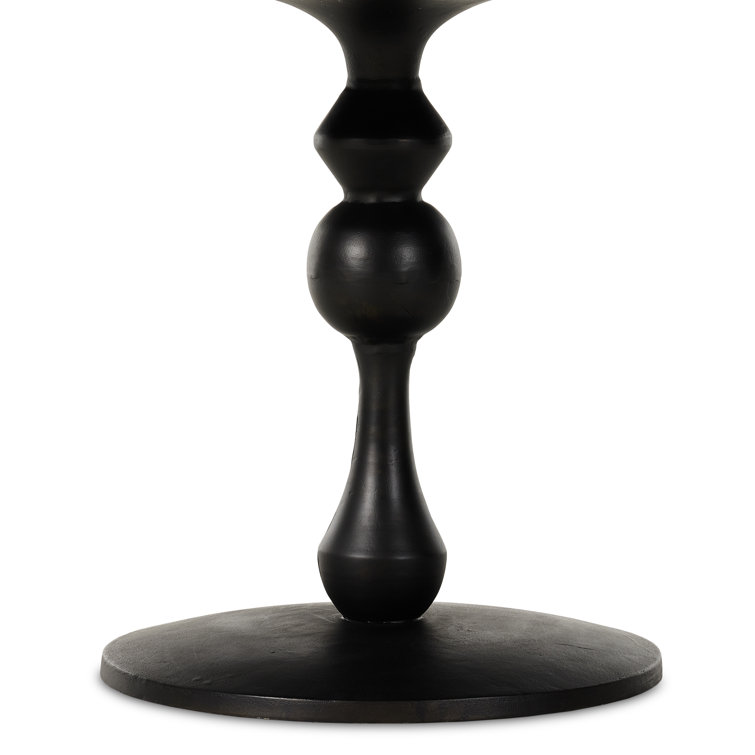 Black Round Pedestal Dining Table for Four